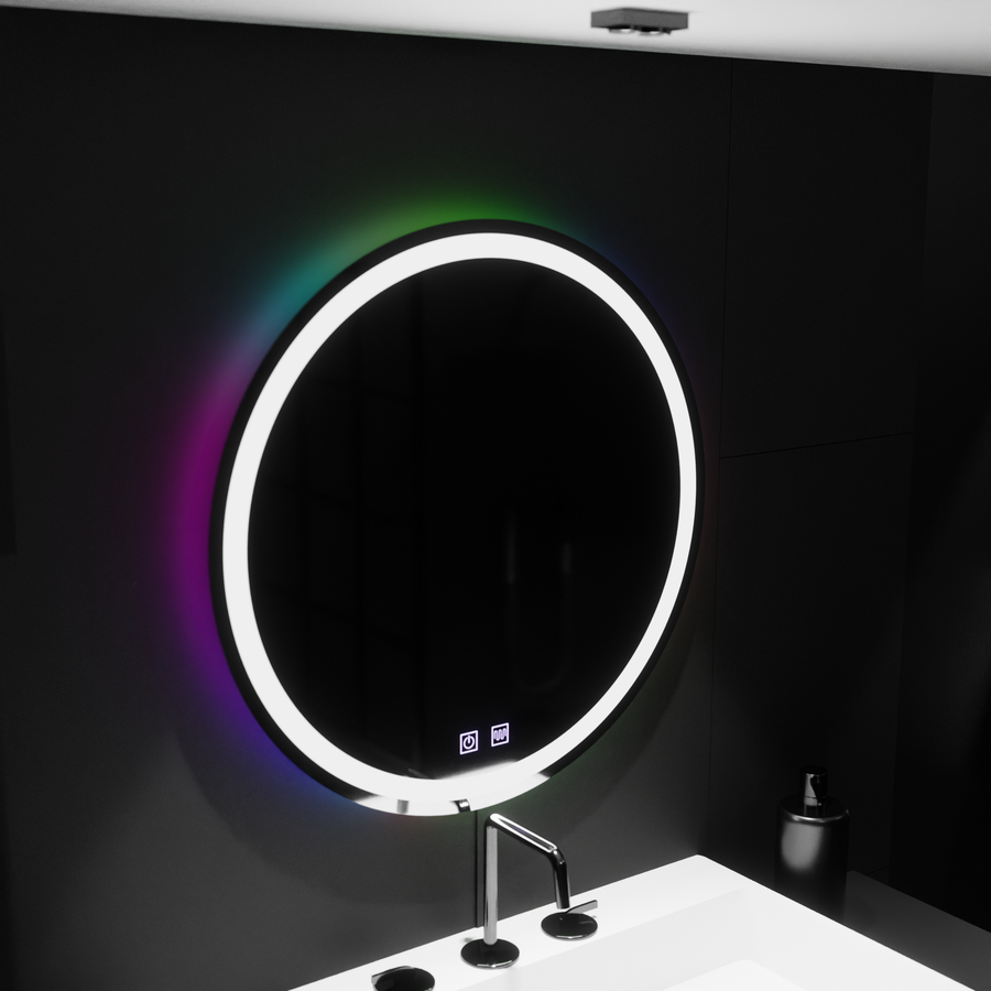 Okrągłe lustro LED 60 cm, Spectrum Touch, RGB, System odmgławiania Lustra Korman E Domyślny tytuł Alessandro Design