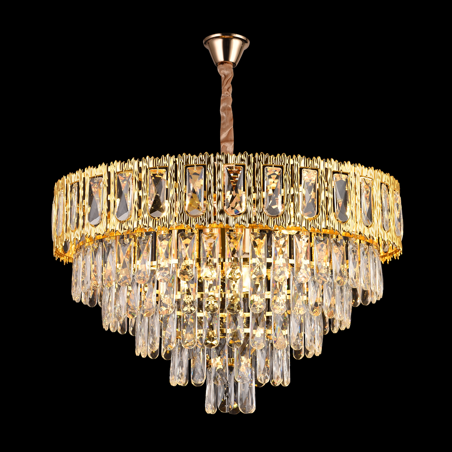 Candelabru Cristal BELVEDERE Magno 8xE14, Diametru 60cm, Auriu Lucios, Inaltime Reglabila Candelabre Cristal Default Title Alessandro Design