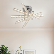 Żyrandol LED z pilotem LUELLA 79W 5 elementów, liniowy, światło zimne/ciepłe/neutralne, możliwość przyciemniania, srebrny kryształowy żyrandol LED Domyślny tytuł Alessandro Design