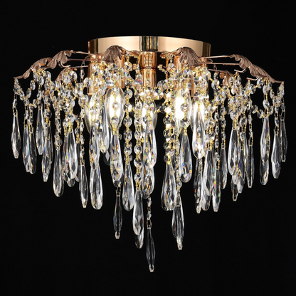 Żyrandol Kryształowy LUMIRA Eleganza, 5x E14, Średnica 48cm, Błyszczące Złote Żyrandole Kryształowe Domyślny Tytuł Alessandro Design