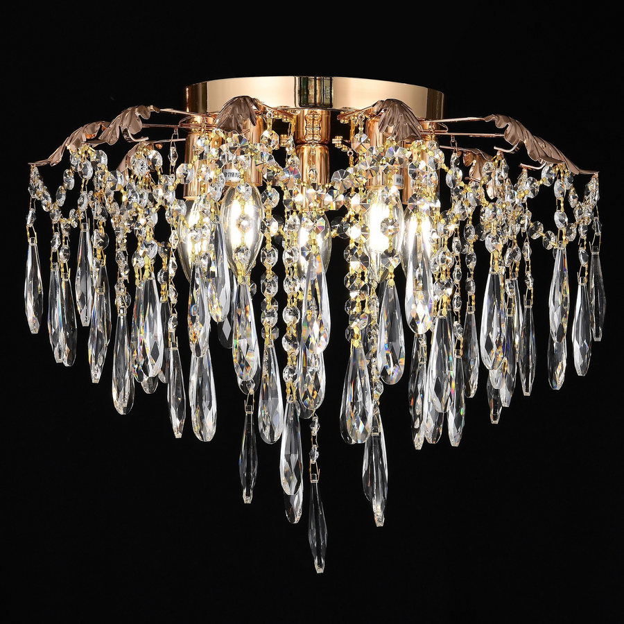 Żyrandol Kryształowy LUMIRA Eleganza, 5x E14, Średnica 48cm, Błyszczące Złote Żyrandole Kryształowe Domyślny Tytuł Alessandro Design
