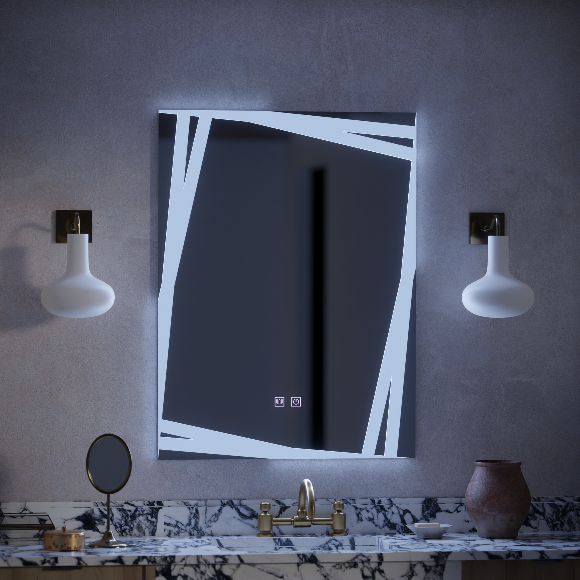 Lustrzany system odmgławiania LED Touch Infinitum 60X80cm Lustra Korman E Domyślny tytuł Alessandro Design