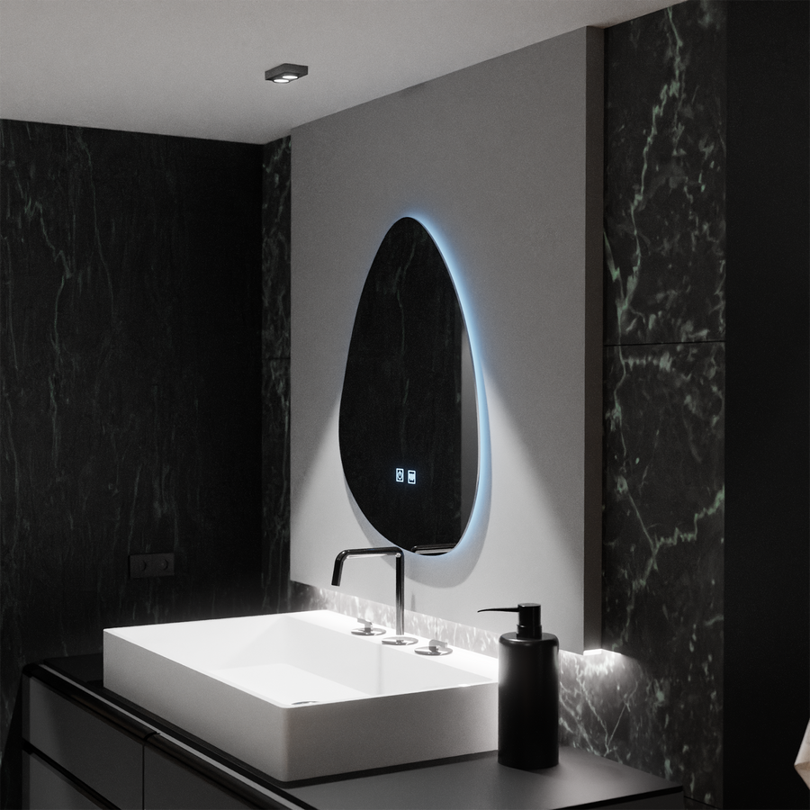 Organiczne lustro LED 80x60 cm, Fluido Touch, system odmgławiania, ściemniane lustra Korman E Domyślny tytuł Alessandro Design
