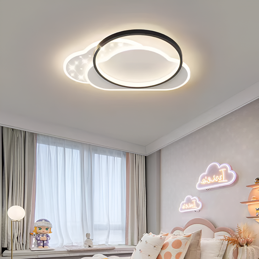Żyrandol LED z pilotem NUVIA 71W, Chmura, Światło zimne/ciepłe/Neutralne, Możliwość ściemniania, Czarne Żyrandole LED z pilotem Domyślny tytuł Alessandro Design