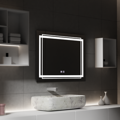 Prostokątne lustro LED, 80x60cm, KOVEN Touch, system odmgławiania, możliwość ściemniania