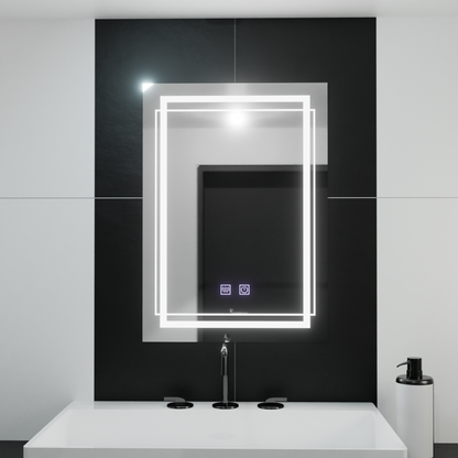 Prostokątne lustro LED, 60x80cm, KOVEN Touch, system odmgławiania, ściemniane lustra Korman E Domyślny tytuł Alessandro Design