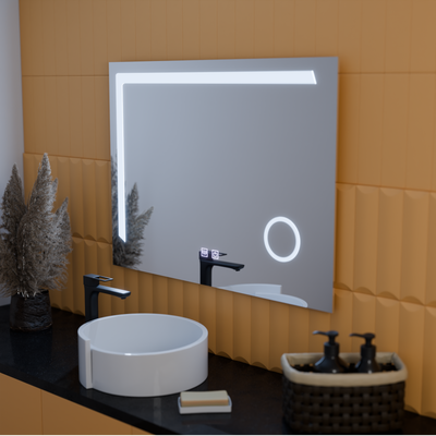 Prostokątne lustro LED, 80x60cm, Linea Touch, system odmgławiania, możliwość przyciemniania