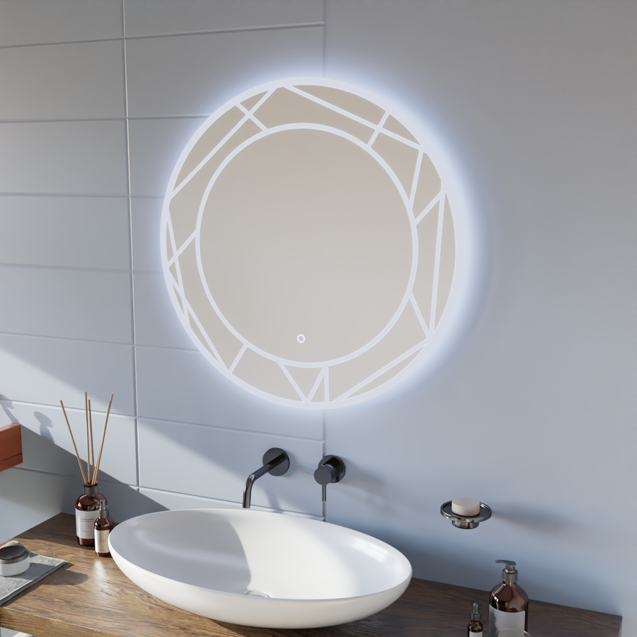 Lustro LED Touch ASTRIX, 70cm, 6000K, możliwość przyciemniania, system odmgławiania Lustra Korman E Domyślny tytuł Alessandro Design