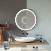 Lustro dotykowe LED NOVARA System odmgławiania, zegar i temperatura 70 cm Czarna rama Szczotkowane lustra Korman S Domyślny tytuł Alessandro Design