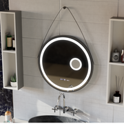 Okrągłe lustro LED, 11 W, 60 cm, czujnik Micah Marcello MotionGlow, system odmgławiania, zegar i termometr, lupa kosmetyczna, przyciemniane lustra Marcello Domyślny tytuł Alessandro Design
