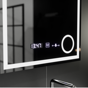 Prostokątne lustro LED, 60x60 cm, Souverain MotionGlow Marcello, system usuwania zamglenia, zegar i termometr, lupa kosmetyczna, przyciemniane lustra Marcello Domyślny tytuł Alessandro Design