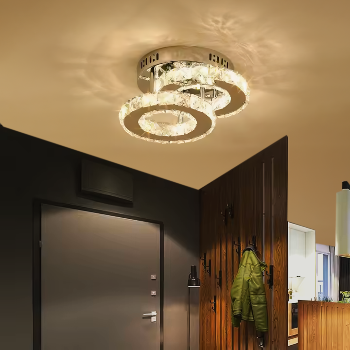Żyrandol kryształowy LED ROYALO ROTONDA 26W, 2 koła, światło zimne/ciepłe/neutralne, błyszczący chrom Żyrandole LED Domyślny tytuł Alessandro Design