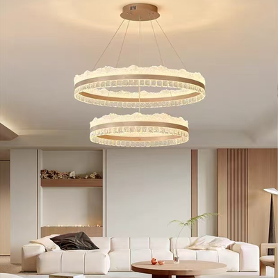 Żyrandol wiszący LED NIVALIS z pilotem, 126 W, światło zimne/ciepłe/neutralne, ściemnialny, regulowana wysokość, złoty