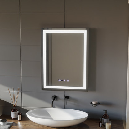 MODENA LED Touch System odmgławiania lusterek, zegar i temperatura 60x80 cm Lustra Korman S Domyślny tytuł Alessandro Design
