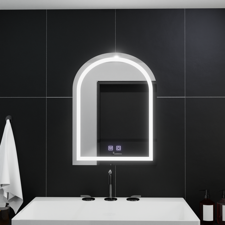 Łukowe lustro LED 60x80cm, Arco Touch, system odmgławiania, ściemniane lustra Korman E Domyślny tytuł Alessandro Design