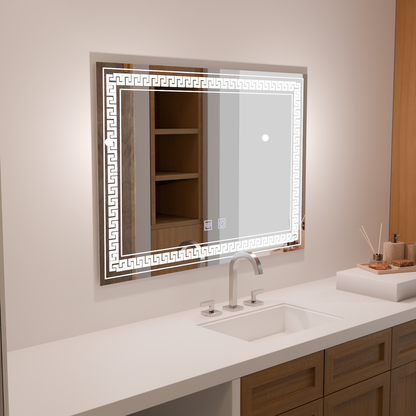 Prostokątne lustro LED 80x60 Touch Volta System odmgławiania Lustra Korman E Domyślny tytuł Alessandro Design