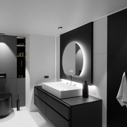 Lustro LED w kształcie półksiężyca, 60x54, Soluna Touch, system odmgławiania, ściemniane lustra Korman E Domyślny tytuł Alessandro Design