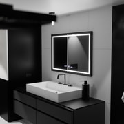 Prostokątne lustro LED, 120x80cm, Verite Majeste Noir Motion Glow Marcello, system odmgławiania, zegar i termometr, przyciemniane lustra Marcello Domyślny tytuł Alessandro Design