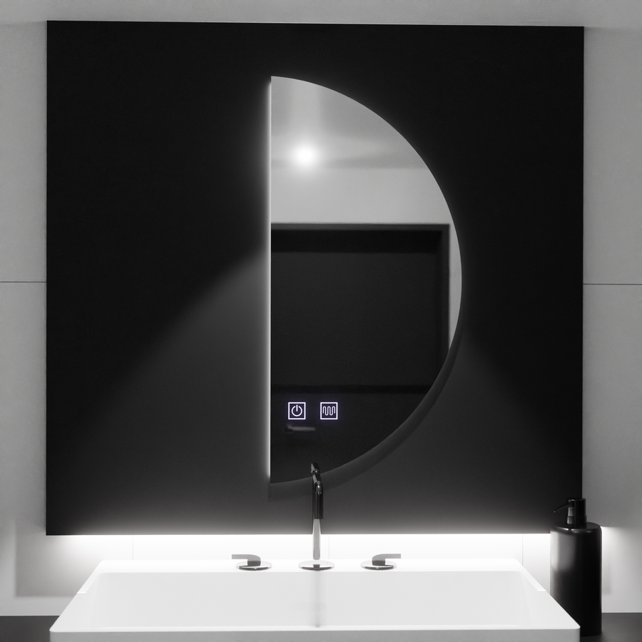 Lustro LED Semiluna 50x100cm, Arcuate Touch, system odmgławiania, ściemniane lustra Korman E Domyślny tytuł Alessandro Design