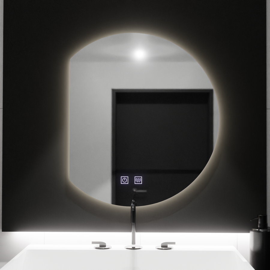 Lustro LED Semiluna 54x60, Arcana Touch, system odmgławiania, przyciemniane lustra Korman E Domyślny tytuł Alessandro Design