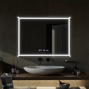 Prostokątne lustro LED, 80x60cm, VillayTouch Marcello, system odmgławiania, możliwość przyciemniania
