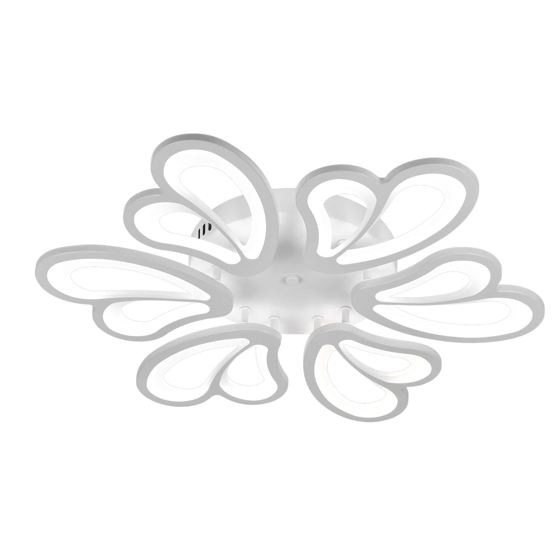 Żyrandol LED z pilotem BLOSSOM 78W, 6 płatków, średnica 60cm, światło zimne/ciepłe/neutralne, możliwość przyciemniania, biały żyrandol LED z pilotem Domyślny tytuł Alessandro Design