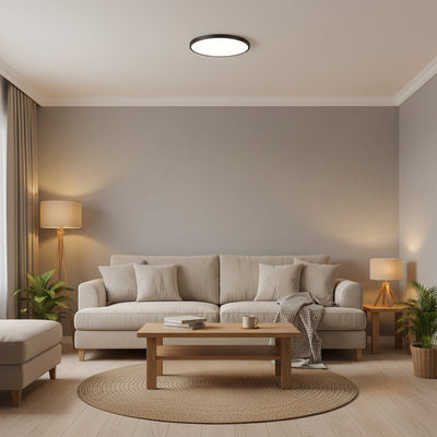 Lampa sufitowa LED SOLIS 47cm 70W Zimne światło Czarna