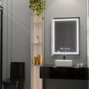 Prostokątne lustro LED, 75x90cm, Verite MotionGlow Marcello, system odmgławiania, zegar i termometr, przyciemniane lustra Marcello Domyślny tytuł Alessandro Design