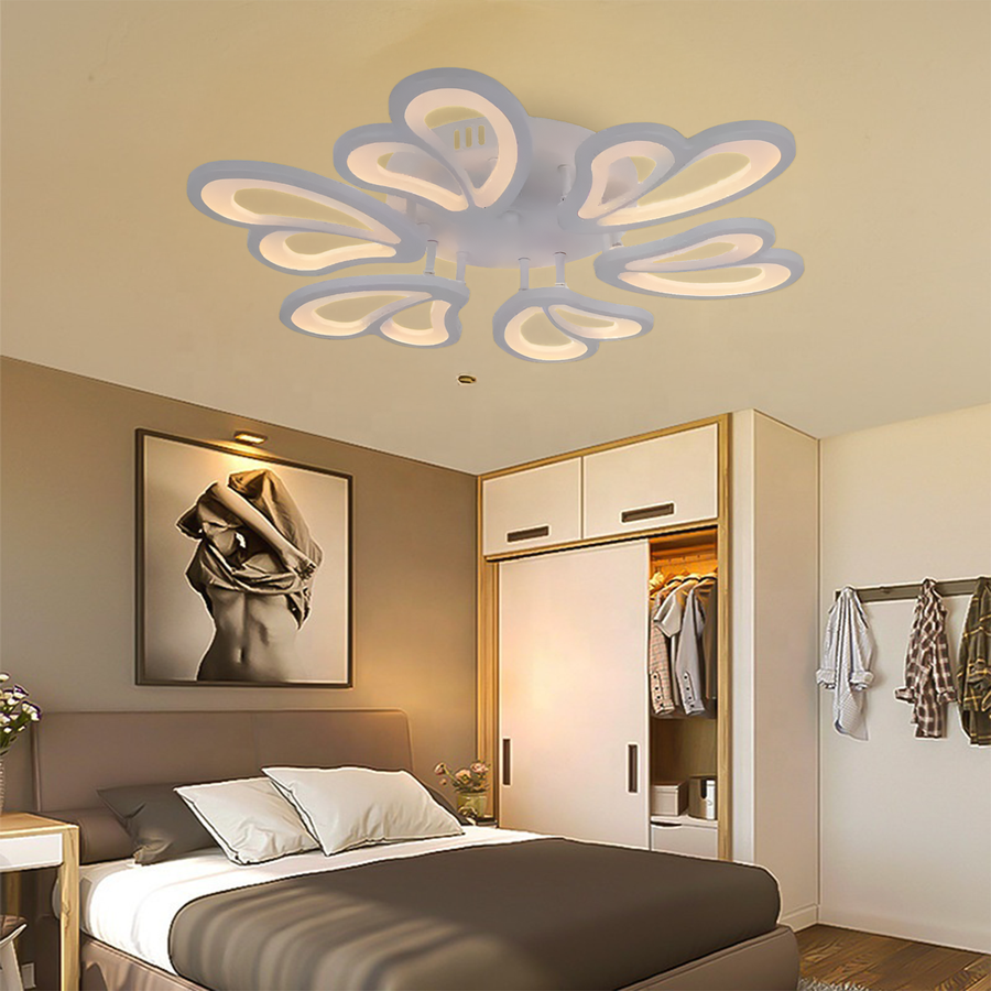 Żyrandol LED z pilotem BLOSSOM 78W, 6 płatków, średnica 60cm, światło zimne/ciepłe/neutralne, możliwość przyciemniania, biały żyrandol LED z pilotem Domyślny tytuł Alessandro Design