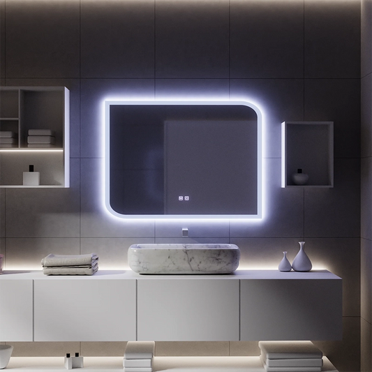 CLARIVO Lustro LED prostokątne, 80X60cm, dotykowe, system odmgławiania