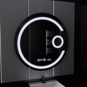 Okrągłe lustro LED, 22 W, 70 cm, Visio MotionGlow Marcello, system usuwania zamglenia, zegar i termometr, lupa kosmetyczna, przyciemniane lustra Marcello Domyślny tytuł Alessandro Design