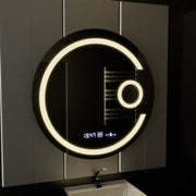 Okrągłe lustro LED, 22 W, 70 cm, Visio MotionGlow Marcello, system usuwania zamglenia, zegar i termometr, lupa kosmetyczna, przyciemniane lustra Marcello Domyślny tytuł Alessandro Design