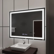 Prostokątne lustro LED 120x80cm Vérité MotionGlow Marcello, system odmgławiania, zegar i termometr, ściemniane lustra Marcello Domyślny tytuł Alessandro Design