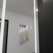 Prostokątne lustro LED, 45x140 cm, czujnik radarowy Giulia Marcello, system odmgławiania, zegar i termometr, Dimabila, lusterka Dressing Couture Domyślny tytuł Alessandro Design