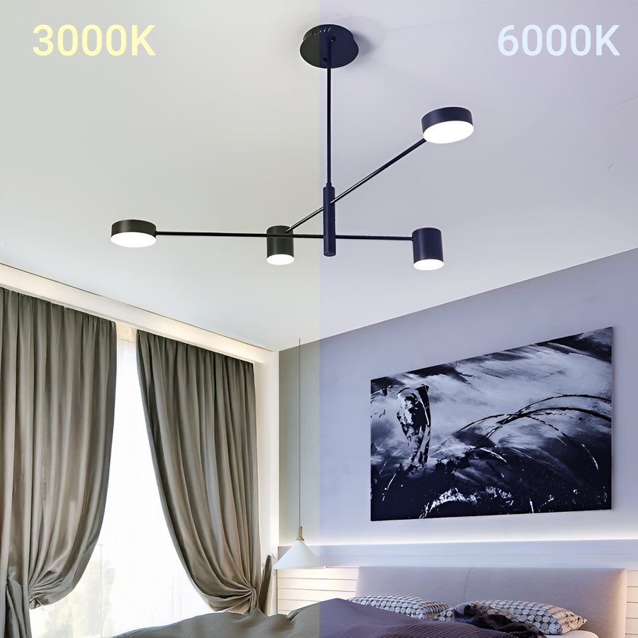 Żyrandol LED GALIOS 48W, 4 elementy, światło zimne/ciepłe/neutralne, czarne nowoczesne żyrandole Domyślny tytuł Alessandro Design