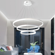 Zawieszany żyrandol LED z pilotem SERENA 85W, 60cm, 3 koła, światło zimne/ciepłe/neutralne, możliwość przyciemniania, biały, żyrandol LED z regulacją wysokości z pilotem Domyślny tytuł Alessandro Design