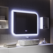 CLARIVO Lustro LED prostokątne, 80X60cm, dotykowe, lusterka z systemem odmgławiania Korman E Domyślny tytuł Alessandro Design