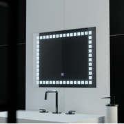 Prostokątne lustro LED, 80x60cm, oświetlenie siatkowe Basic Touch Lustra Korman C Domyślny tytuł Alessandro Design