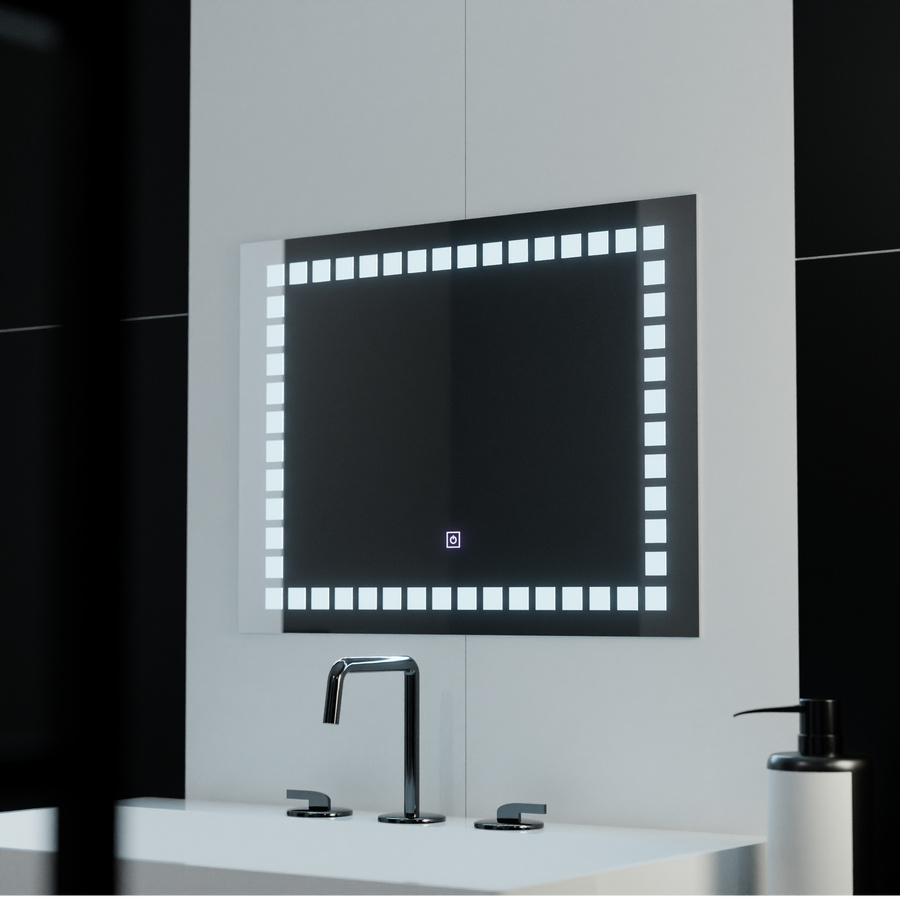 Prostokątne lustro LED, 80x60cm, oświetlenie siatkowe Basic Touch Lustra Korman C Domyślny tytuł Alessandro Design