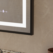 Prostokątne lustro LED, 50x70cm, Verite Majeste Noir Motion Glow Marcello, system odmgławiania, zegar i termometr, przyciemniane lustra Marcello Domyślny tytuł Alessandro Design