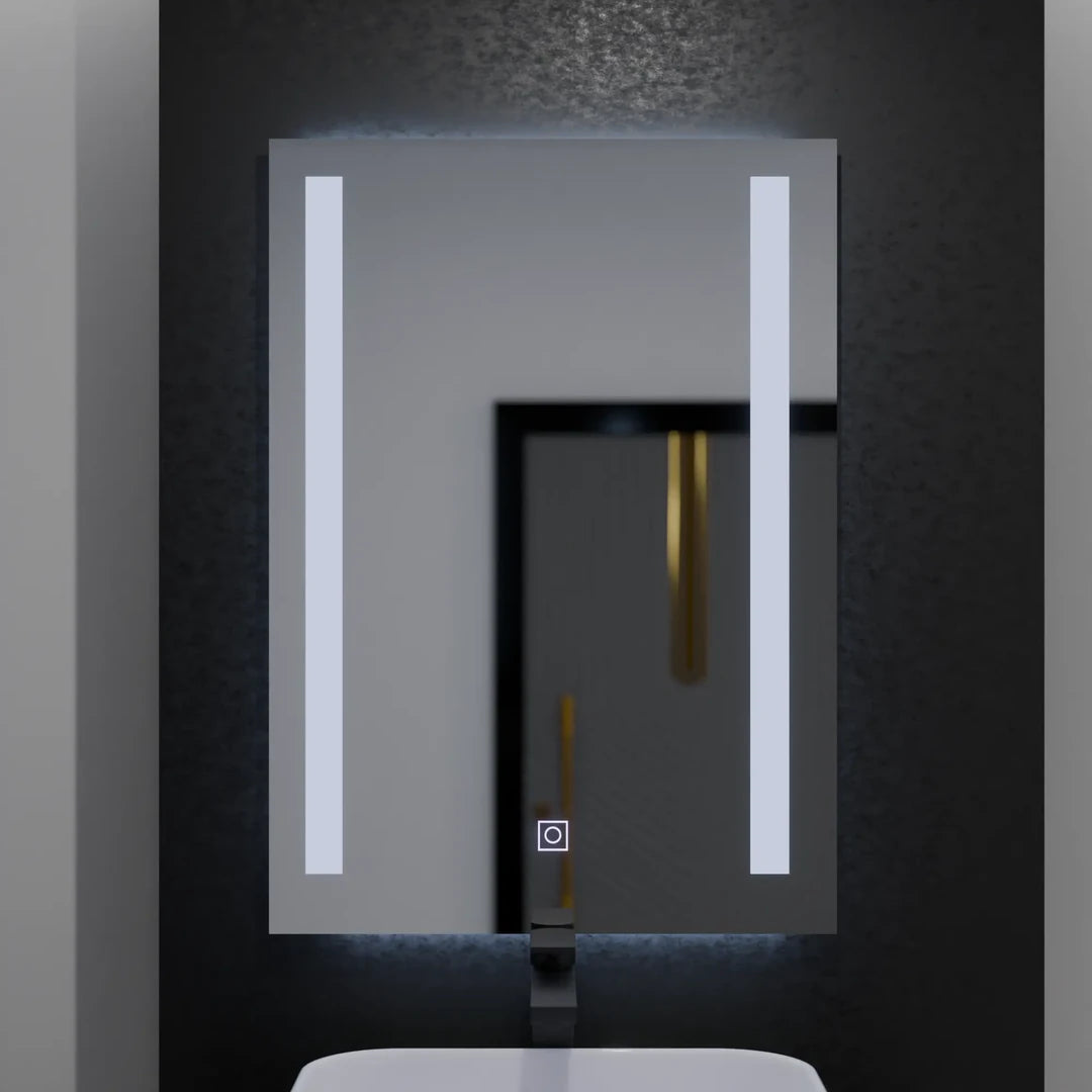 Prostokątne lustro LED, 50x70 cm, podwójne oświetlenie Basic Touch Lustra LED Domyślny tytuł Alessandro Design