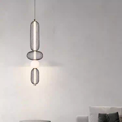 Podwieszany żyrandol LED LM551/4BK, 24W, światło 3000/4000/6000K, czarny, regulowana wysokość