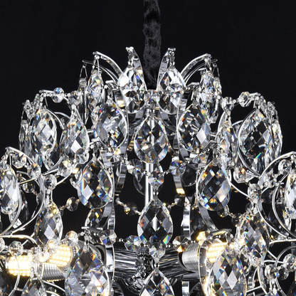 Candelabru Cristal CRYSTARA Nobile, 5x E14, Diametru 40cm, Crom Lucios Candelabre Cristal Default Title Alessandro Design