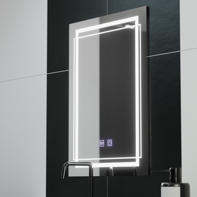 Lustro prostokątne LED, 60x80cm, KOVEN Touch, system odmgławiania, możliwość ściemniania