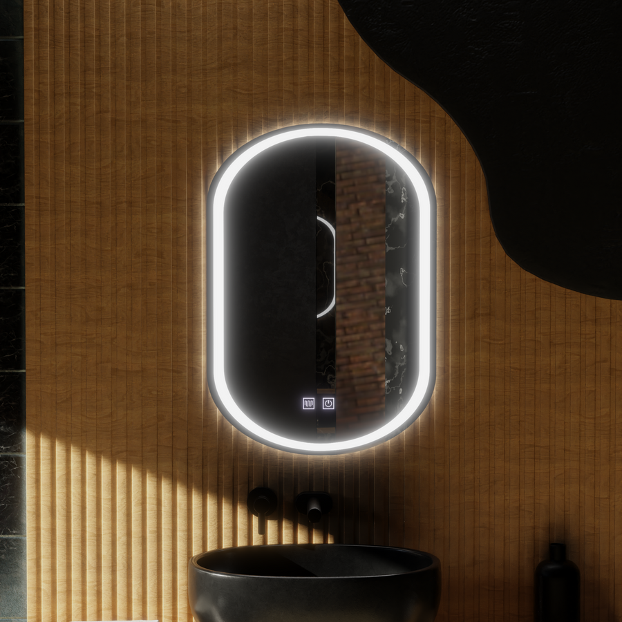 Oglinda LED Ovala, 45x65cm, Velara Touch, Sistem Dezaburire, Dimabila Oglinzi Korman E Default Title Alessandro Design