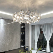 Żyrandol kryształowy Angelica 6XE14 srebrny, średnica 49cm, regulowana wysokość nowoczesne żyrandole domyślny tytuł Alessandro Design