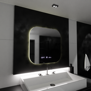 Prostokątne lustro LED 60x60 Aura Riflesso Puro MotionGlow Marcello, system odmgławiania, termometr i zegar, ściemniane lustra Marcello Domyślny tytuł Alessandro Design