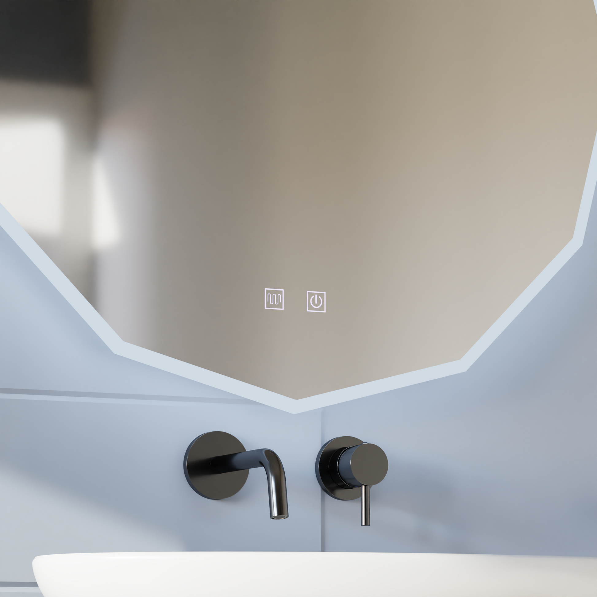 Okrągłe lustro LED, 80 cm, VIVO Touch, system odmgławiania, ściemniane lustra Korman E Domyślny tytuł Alessandro Design