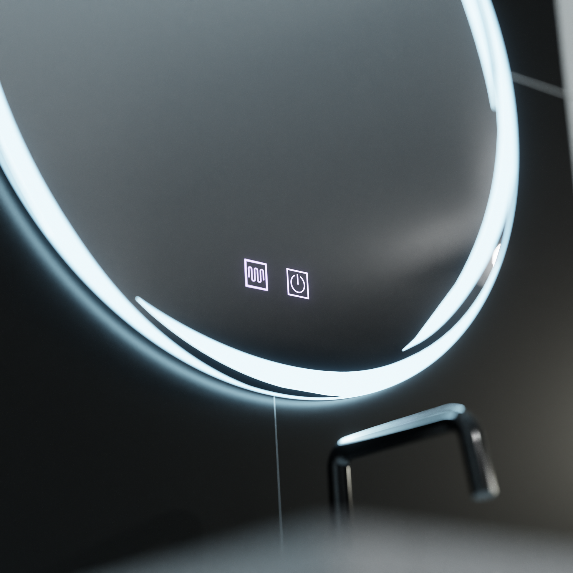 Okrągłe lustro LED 60 cm, Spirallus Touch, system odmgławiania, ściemniane lustra Korman E Domyślny tytuł Alessandro Design