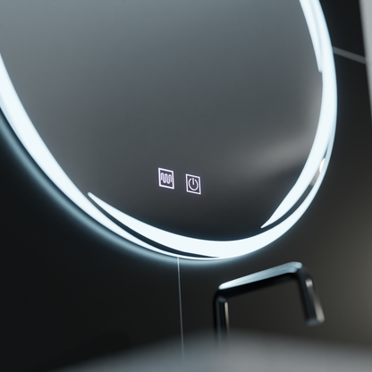 Okrągłe lustro LED 60 cm, Spirallus Touch, system odmgławiania, ściemniane lustra Korman E Domyślny tytuł Alessandro Design